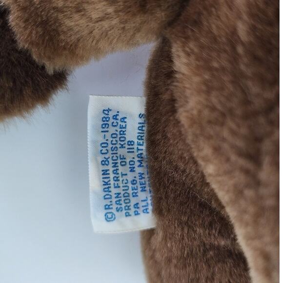 Vintage Dkin 1980s Buffalo Bison Brown Plush Stuffed Animal Soft Toy Collectible - Picture 7 of 9